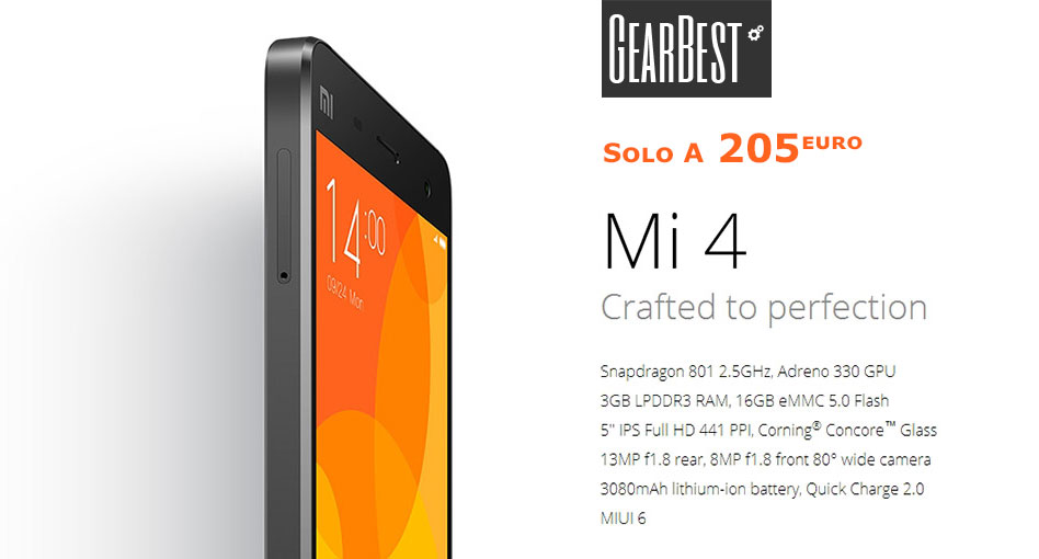 Occasione Imperdibile: Xiaomi Mi4 a 205 euro su GearBest